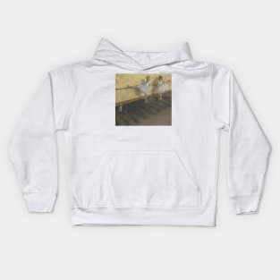 Dancers Practicing at the Bar by Edgar Degas Kids Hoodie